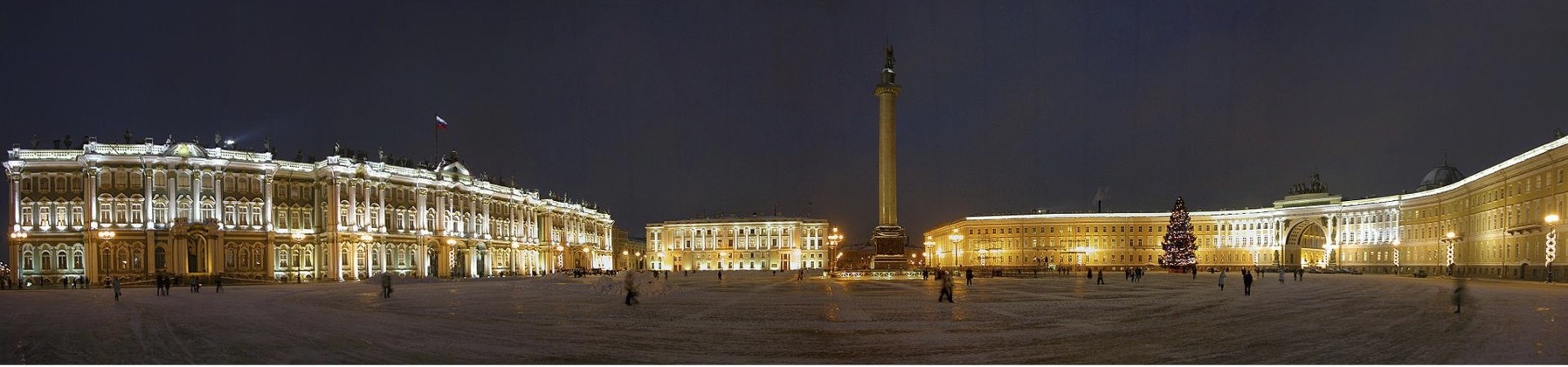Place duPalais nuit Saint Petersbourg